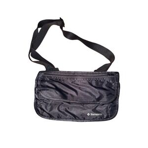 Samsonite Travel Money Belt Hidden Waist Pouch Passport Wallet Black fannypack